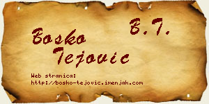 Boško Tejović vizit kartica